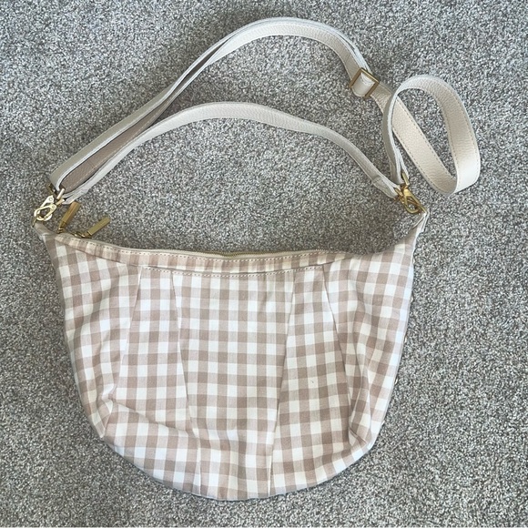 Hammitt Morgan Bag in Dandelion Gingham Shoulder/Crossbody Croissant Shape - Picture 6 of 13